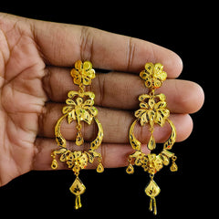 GOLD EARRINGS- (QVFB4F)-(NK1PCN) (WGT: 3.450 GM APPROX) BIS CERTIFIED HUID HALLMARK 9KT GOLD EARRINGS 1 PAIR FOR WOMEN (BEST FOR GIFT IN MARRIAGE).