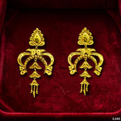 GOLD EARRINGS- (U1T671)-(9UYFW9) (WGT: 3.240 GM APPROX) BIS CERTIFIED HUID HALLMARK 9KT GOLD EARRINGS 1 PAIR FOR WOMEN (BEST FOR GIFT IN MARRIAGE).