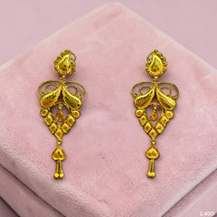 GOLD EARRINGS- (B1X61A)-(9E6G3L) (WGT: 2.400 GM APPROX) BIS CERTIFIED HUID HALLMARK 9KT GOLD EARRINGS 1 PAIR FOR WOMEN (BEST FOR GIFT IN MARRIAGE).
