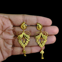 GOLD EARRINGS- (B1X61A)-(9E6G3L) (WGT: 2.400 GM APPROX) BIS CERTIFIED HUID HALLMARK 9KT GOLD EARRINGS 1 PAIR FOR WOMEN (BEST FOR GIFT IN MARRIAGE).