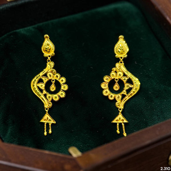 GOLD EARRINGS- (DPS3BH)-(28I5TL) (WGT: 2.310 GM APPROX) BIS CERTIFIED HUID HALLMARK 9KT GOLD EARRINGS 1 PAIR FOR WOMEN (BEST FOR GIFT IN MARRIAGE).