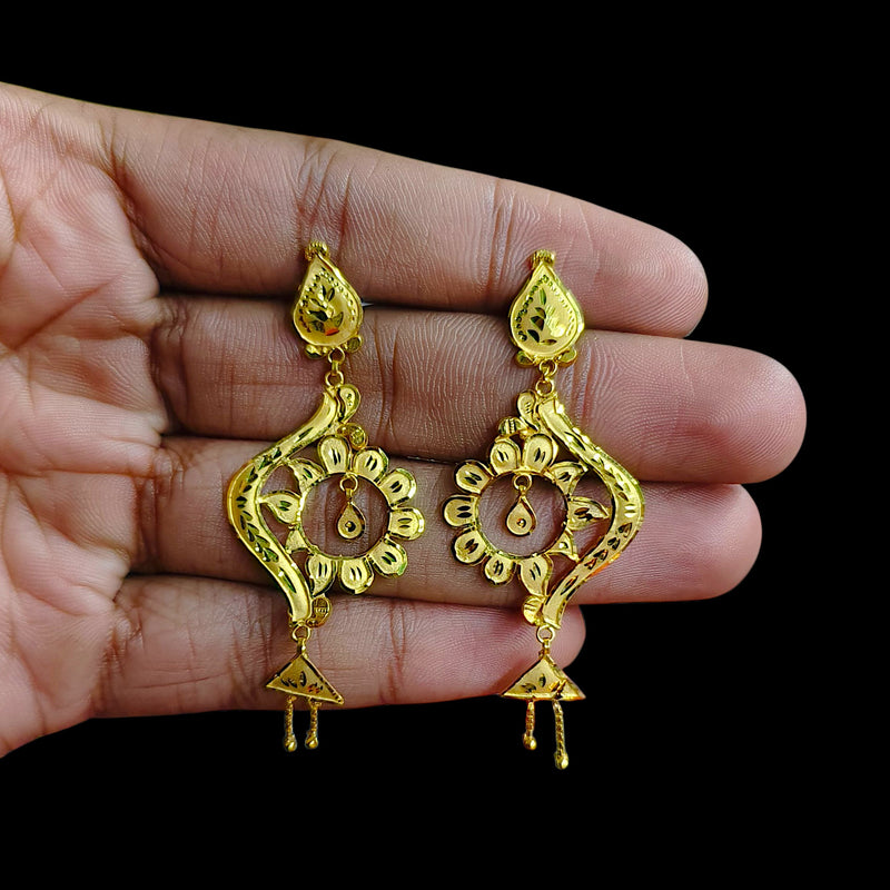 GOLD EARRINGS- (DPS3BH)-(28I5TL) (WGT: 2.310 GM APPROX) BIS CERTIFIED HUID HALLMARK 9KT GOLD EARRINGS 1 PAIR FOR WOMEN (BEST FOR GIFT IN MARRIAGE).