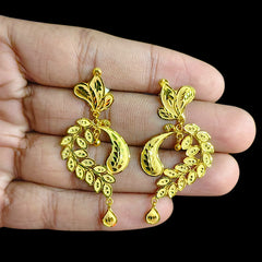 GOLD EARRINGS- (4GL1P4)-(3BF5ZI) (WGT: 2.340 GM APPROX) BIS CERTIFIED HUID HALLMARK 9KT GOLD EARRINGS 1 PAIR FOR WOMEN (BEST FOR GIFT IN MARRIAGE).