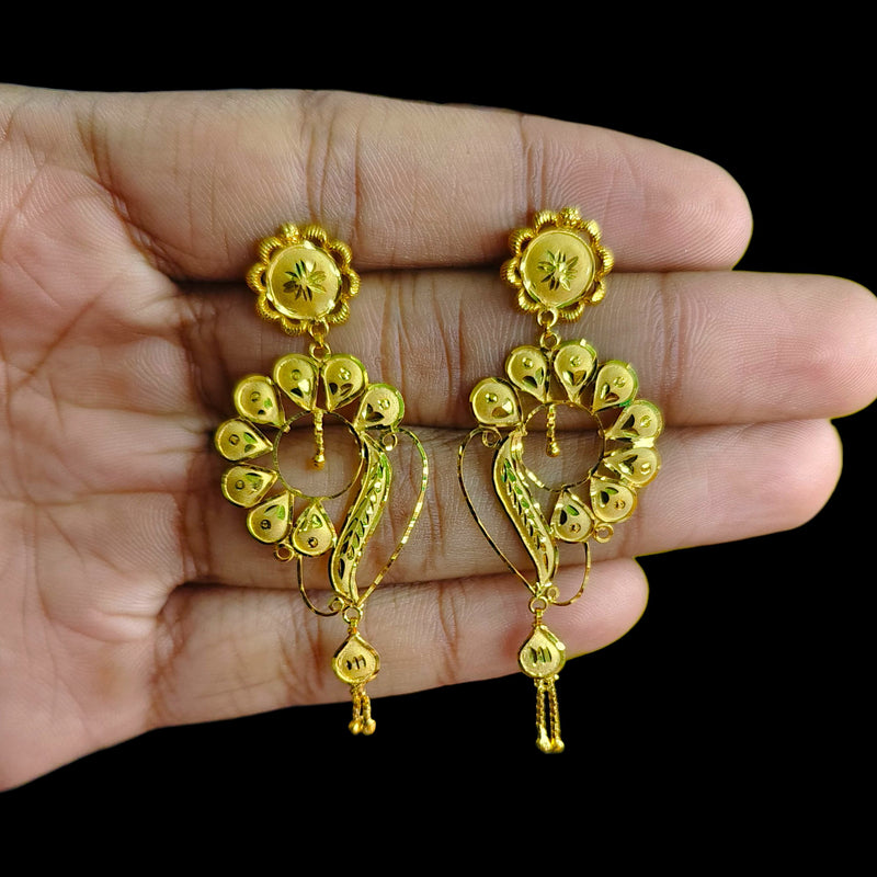 GOLD EARRINGS- (QEZ2G6)-(D87SNL) (WGT: 2.390 GM APPROX) BIS CERTIFIED HUID HALLMARK 9KT GOLD EARRINGS 1 PAIR FOR WOMEN (BEST FOR GIFT IN MARRIAGE).