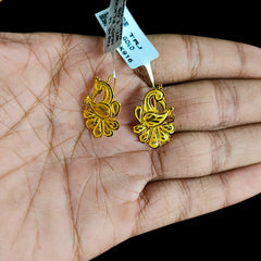 GOLD TOPS- (4MMKSE)-(FLKWDS) (WGT: 2.180 GM APPROX) BIS CERTIFIED HUID HALLMARK 916 22KT GOLD SAFETIPIN EARRINGS 1 PAIR FOR WOMEN.