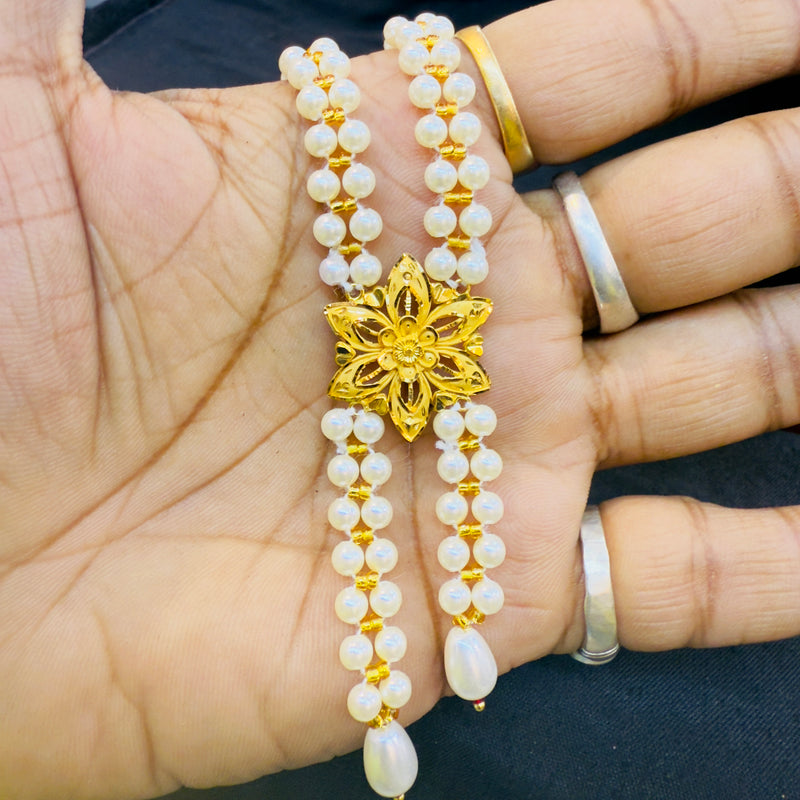 GMP22K- ID-7DFHMA - BIS CERTIFIED WGT: 1.500 GM APPROX HUID HALLMARK 916 22KT GOLD MOTI TIE CHAIN 1 PIECE FOR WOMEN.