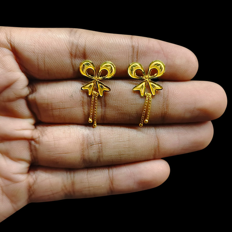GOLD TOPS- (ZK7FGH)-(DCC7UZ) (WGT: 1.260 GM APPROX) BIS CERTIFIED HUID HALLMARK 916 22KT GOLD TOPS 1 PAIR FOR WOMEN.