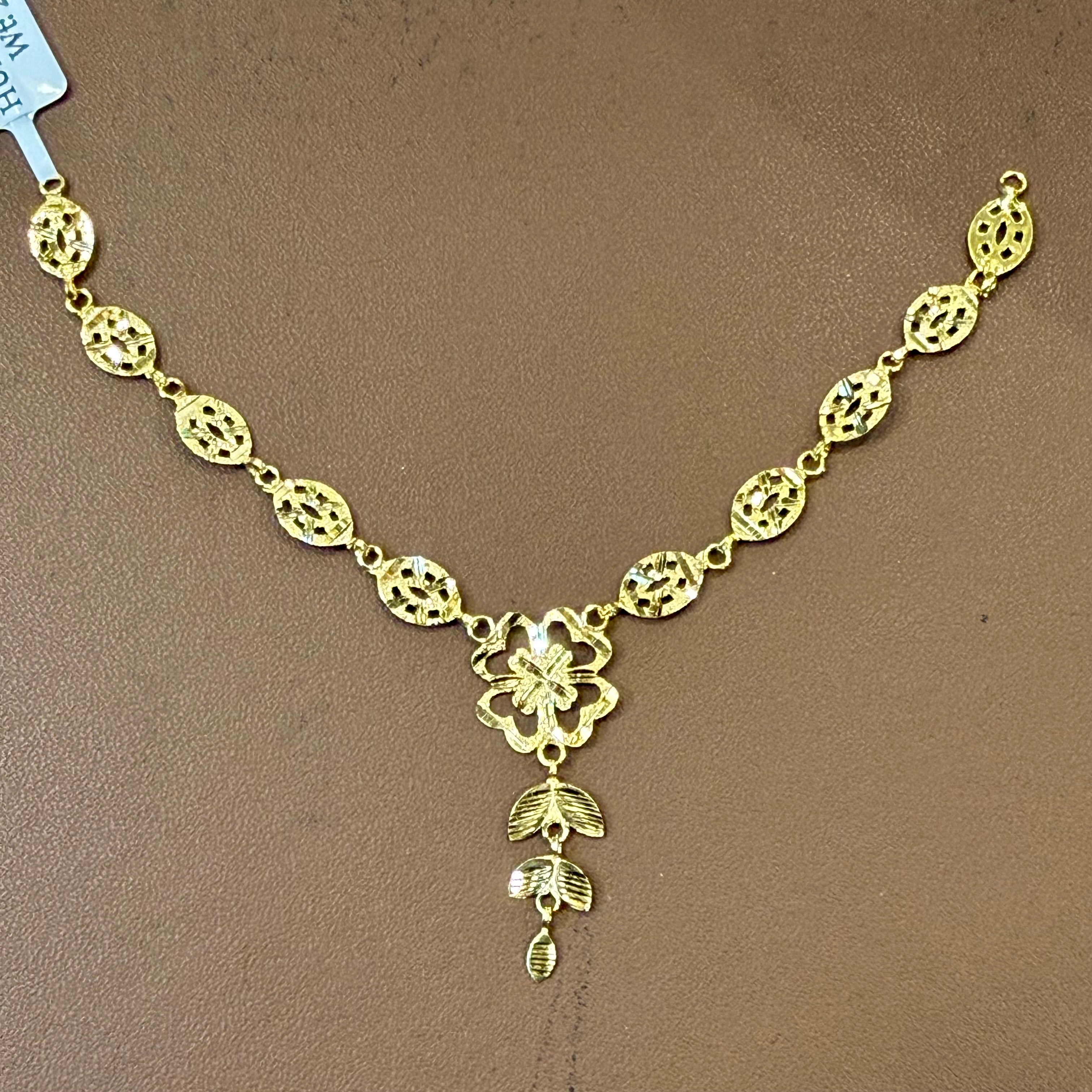 GOLD NECKLACE-(WGT: 2.140 GM APPROX) BIS CERTIFIED HUID HALLMARK 375 9KT GOLD NECKLACE 1 PIECE FOR WOMEN.