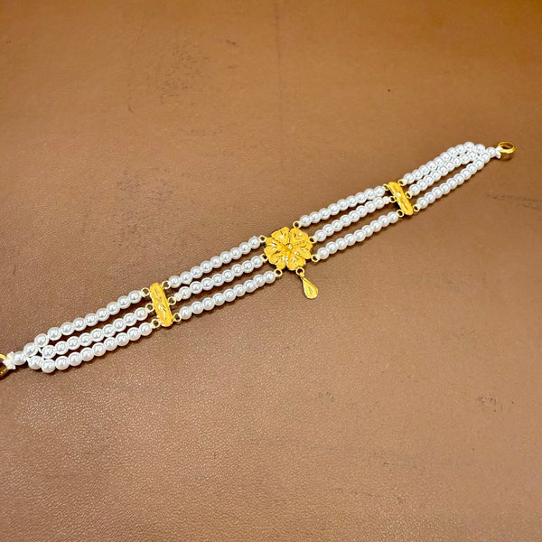 GMC22K- WGT: 1.020 GM APPROX BIS CERTIFIED HUID HALLMARK 916 22KT GOLD MOTI CHOKER 1 PIECE WITH ADJUSTABLE TASSEL.(84SCVB)
