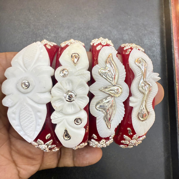 (CHALLENGE ON PRICE) 925 ORIGINAL SILVER TILOTTAMA POLA SAKHA BADHANO BANGLES(RED COLOUR)FOR WOMEN 1 PIECE -(SOLD ON MRP) GET ANY DESIGN AS PER AVAILABLITY.