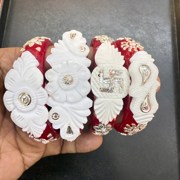 (CHALLENGE ON PRICE) 925 ORIGINAL SILVER TILOTTAMA POLA SAKHA BADHANO BANGLES(RED COLOUR)FOR WOMEN 1 PIECE -(SOLD ON MRP) GET ANY DESIGN AS PER AVAILABLITY.