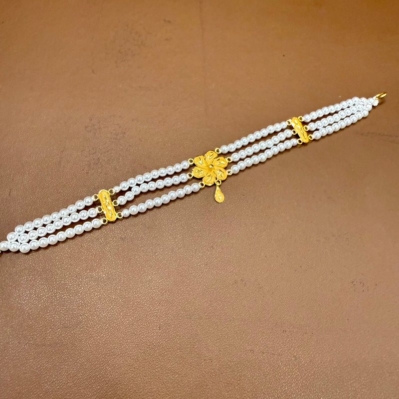 GMC22K- WGT: 0.980 GM APPROX BIS CERTIFIED HUID HALLMARK 916 22KT GOLD MOTI CHOKER 1 PIECE WITH ADJUSTABLE TASSEL.(XLQYC2)
