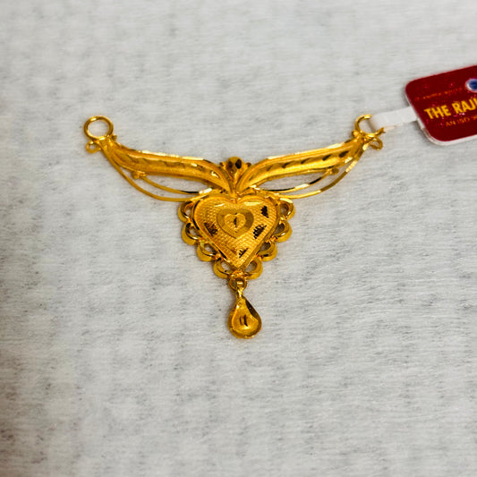 (RP) APPROX WGT: 1.530 GM HUID HALLMARK 22KT GOLD PENDANT (1 PIECE) WITH FREE TASSLE MANGALSUTRA BY RAJLAXMI.