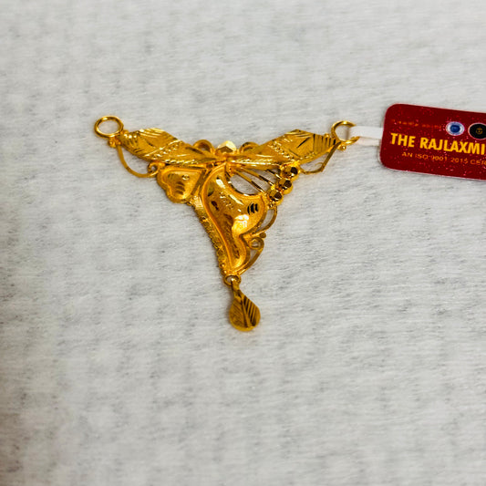 (RP) APPROX WGT: 1.630 GM HUID HALLMARK 22KT GOLD PENDANT (1 PIECE) WITH FREE TASSLE MANGALSUTRA BY RAJLAXMI.