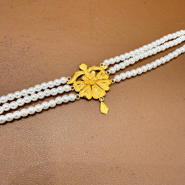 GMC22K- WGT: 1.020 GM APPROX BIS CERTIFIED HUID HALLMARK 916 22KT GOLD MOTI CHOKER 1 PIECE WITH ADJUSTABLE TASSEL.(LFZW4M)