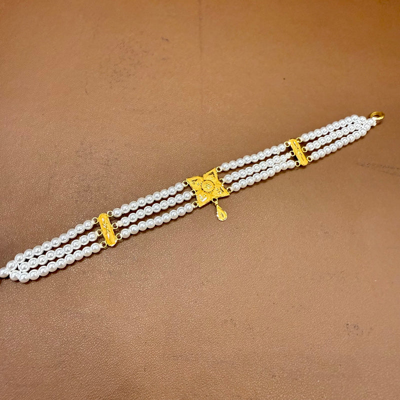 GMC22K- WGT: 0.950 GM APPROX BIS CERTIFIED HUID HALLMARK 916 22KT GOLD MOTI CHOKER 1 PIECE WITH ADJUSTABLE TASSEL.(2G6177)