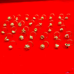 (GNP) NOSEPIN WGT: 0.100 GM APPROX. HUID HALLMARK 9KT GOLD NOSEPIN 1 PIECE FOR GIFTING YOU LOVED ONES. (GET ANY DESIGN AS PER AVAILABLITY)- SOLD ON MRP (BEST FOR GIFTING).