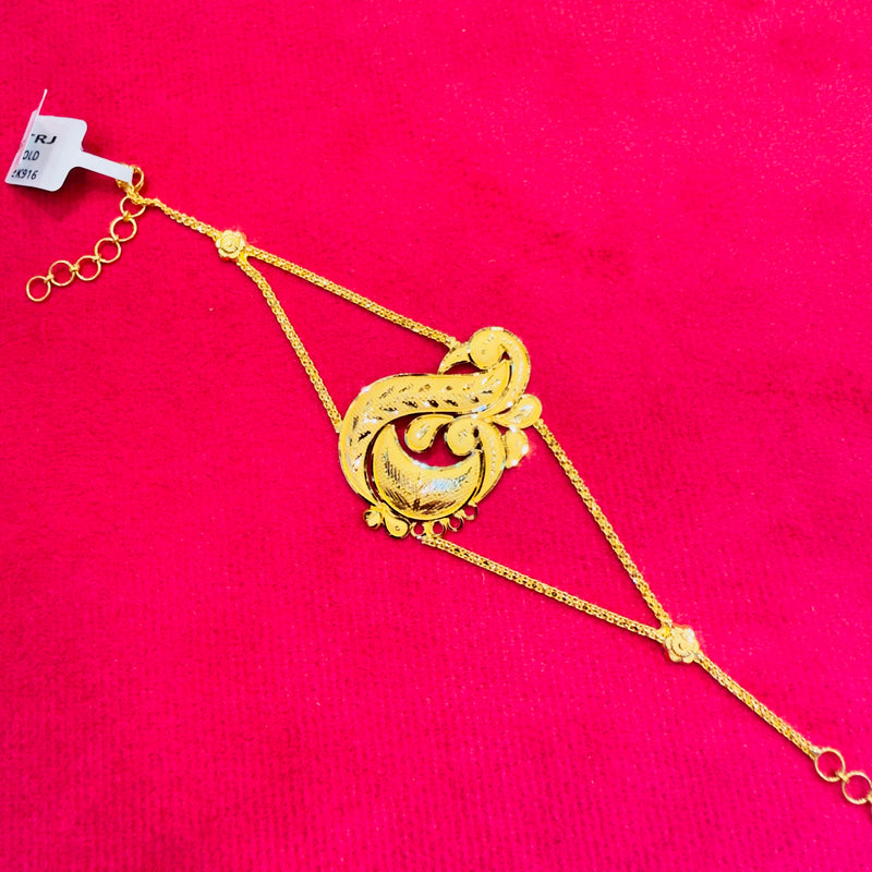 GOLD MANTASHA- RAJLAXMI WGT: 4.00 GM APPROX CERTIFIED BIS HUID HALLMARK 916 22KT GOLD MANTASHA FOR WOMEN (STANDARD ADJUSTABLE SIZE). (5B9FII)