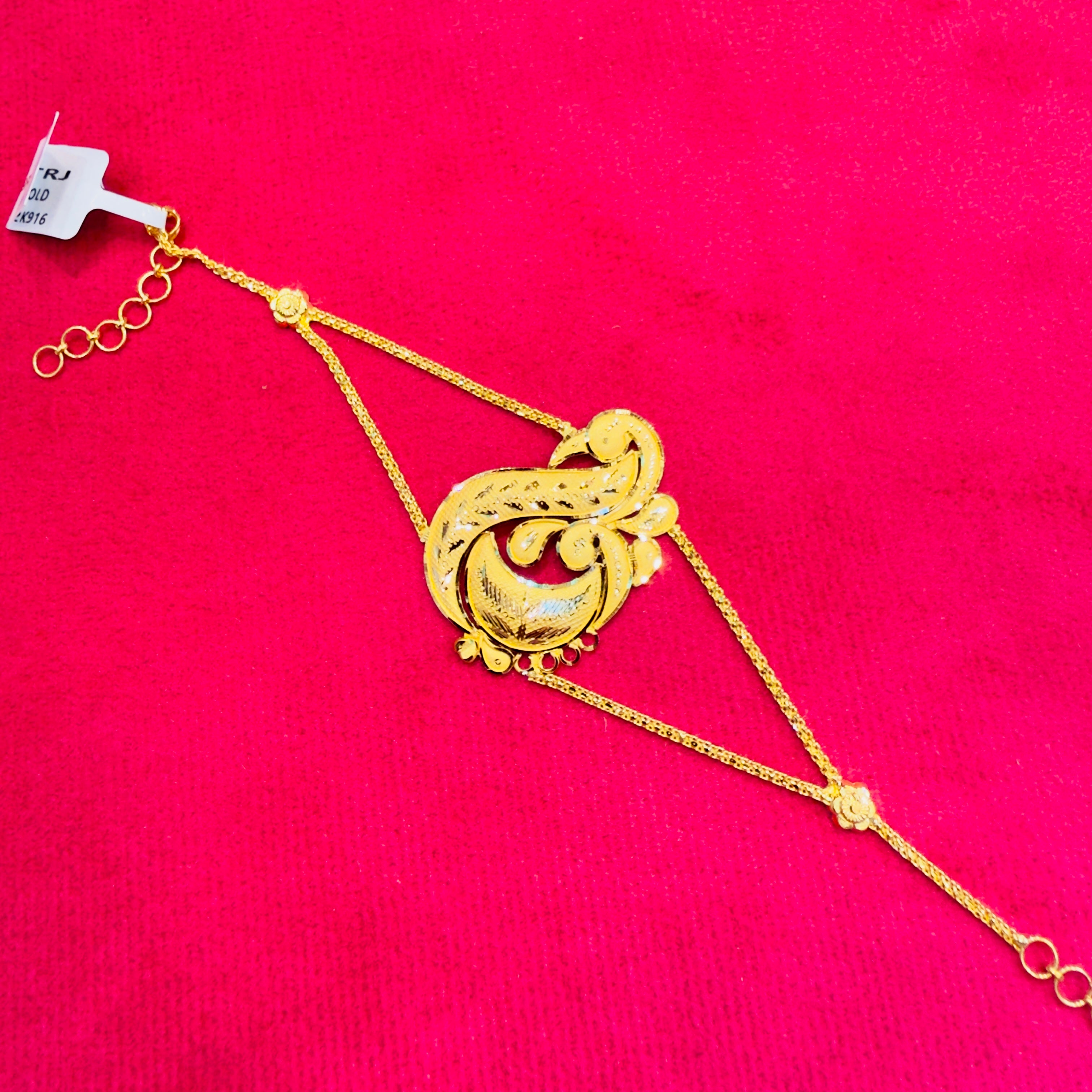 GOLD MANTASHA- RAJLAXMI WGT: 4.00 GM APPROX CERTIFIED BIS HUID HALLMARK 916 22KT GOLD MANTASHA FOR WOMEN (STANDARD ADJUSTABLE SIZE).