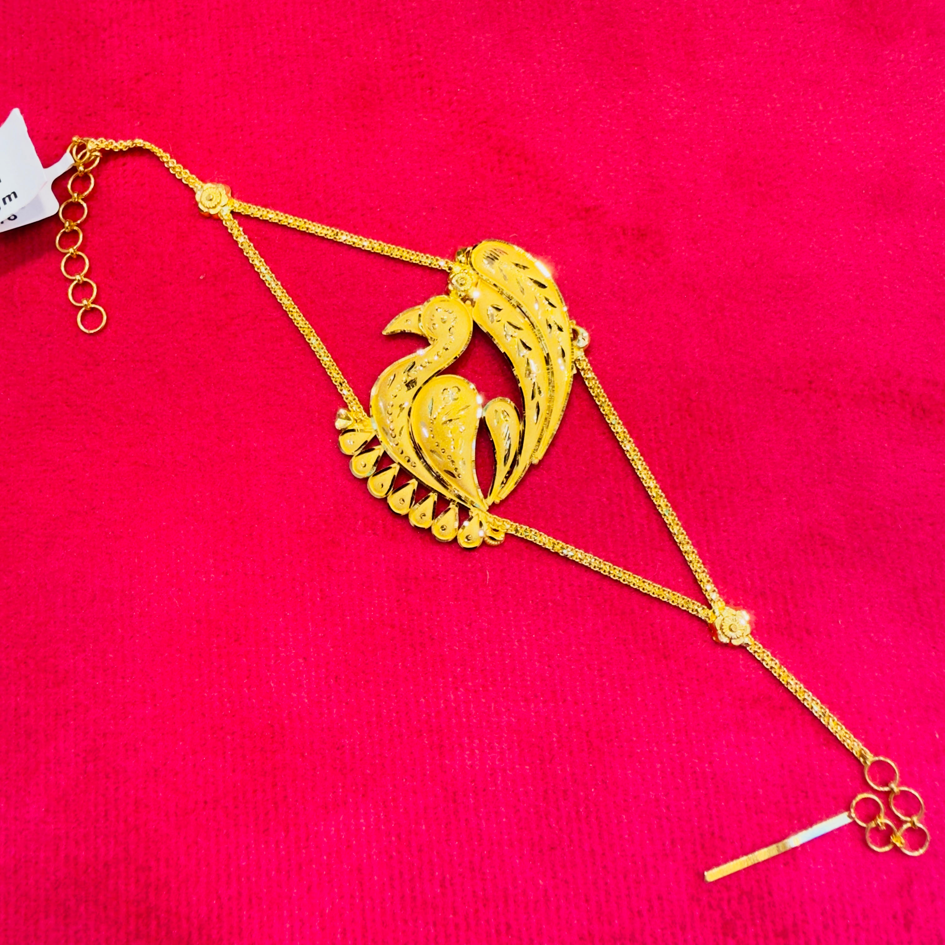 GOLD MANTASHA- RAJLAXMI WGT: 4.680 GM APPROX CERTIFIED BIS HUID HALLMARK 916 22KT GOLD MANTASHA FOR WOMEN (STANDARD ADJUSTABLE SIZE).