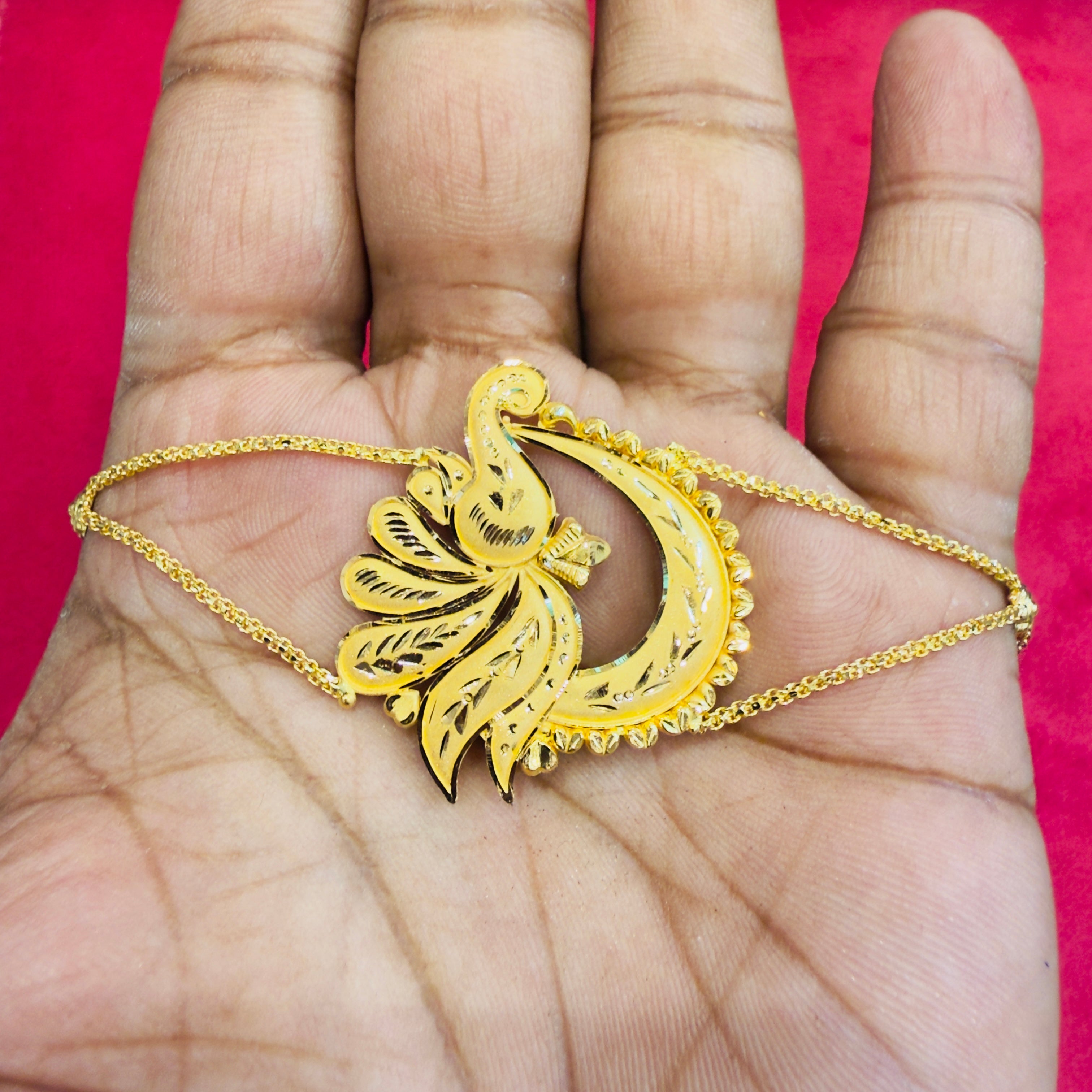 GOLD MANTASHA- RAJLAXMI WGT: 4.290 GM APPROX CERTIFIED BIS HUID HALLMARK 916 22KT GOLD MANTASHA FOR WOMEN (STANDARD ADJUSTABLE SIZE).