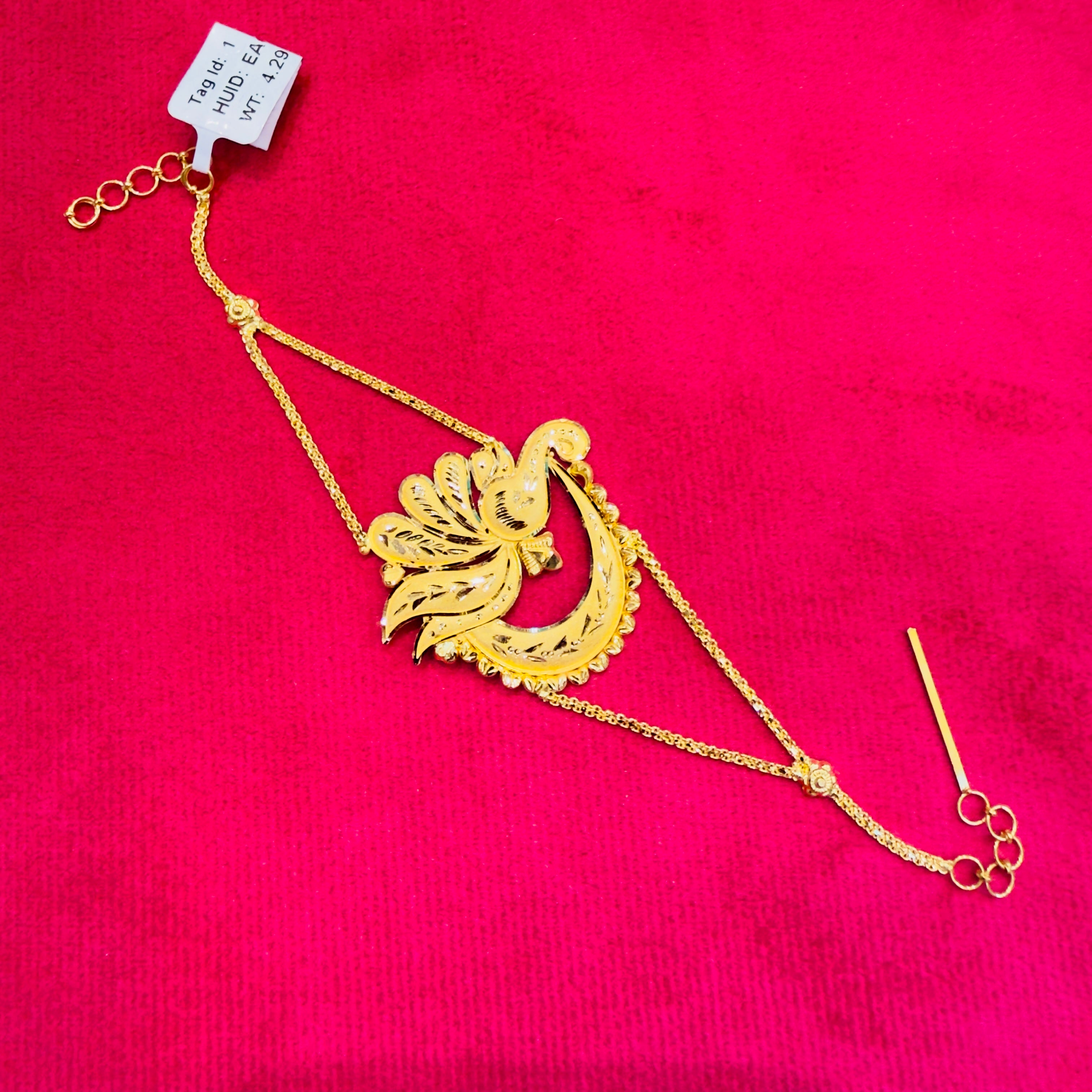 GOLD MANTASHA- RAJLAXMI WGT: 4.290 GM APPROX CERTIFIED BIS HUID HALLMARK 916 22KT GOLD MANTASHA FOR WOMEN (STANDARD ADJUSTABLE SIZE).