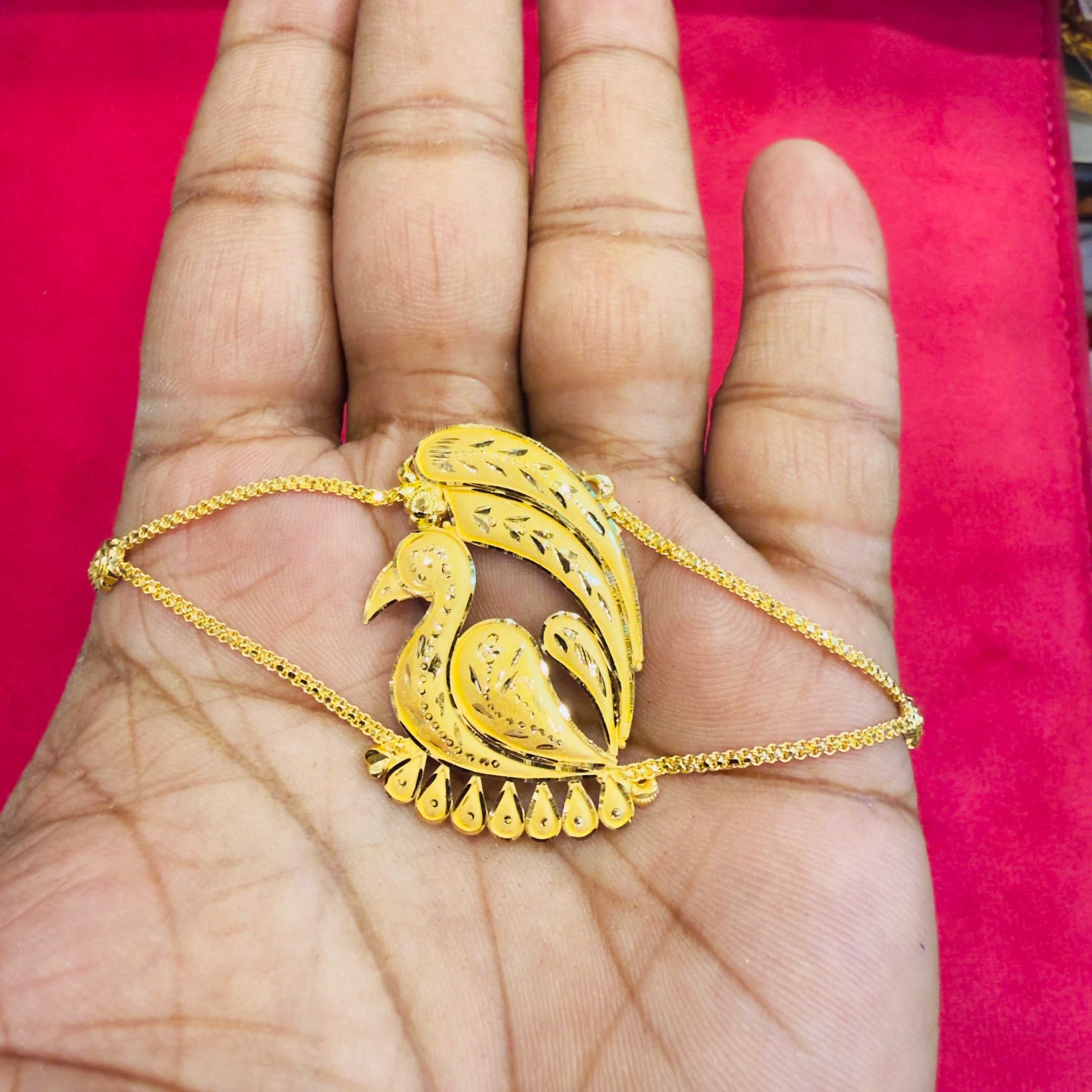 GOLD MANTASHA- RAJLAXMI WGT: 4.680 GM APPROX CERTIFIED BIS HUID HALLMARK 916 22KT GOLD MANTASHA FOR WOMEN (STANDARD ADJUSTABLE SIZE).