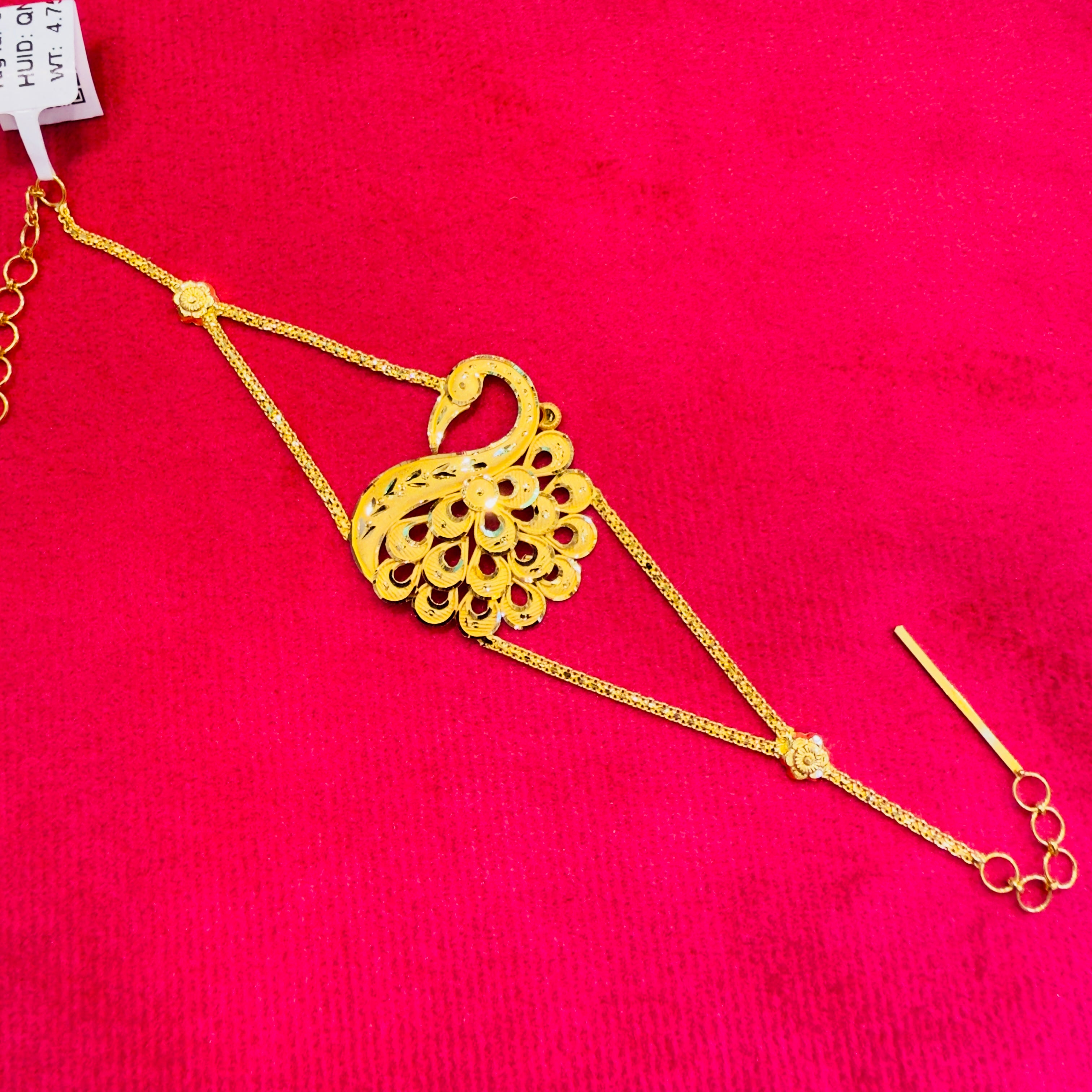 GOLD MANTASHA- RAJLAXMI WGT: 4.750 GM APPROX CERTIFIED BIS HUID HALLMARK 916 22KT GOLD MANTASHA FOR WOMEN (STANDARD ADJUSTABLE SIZE).