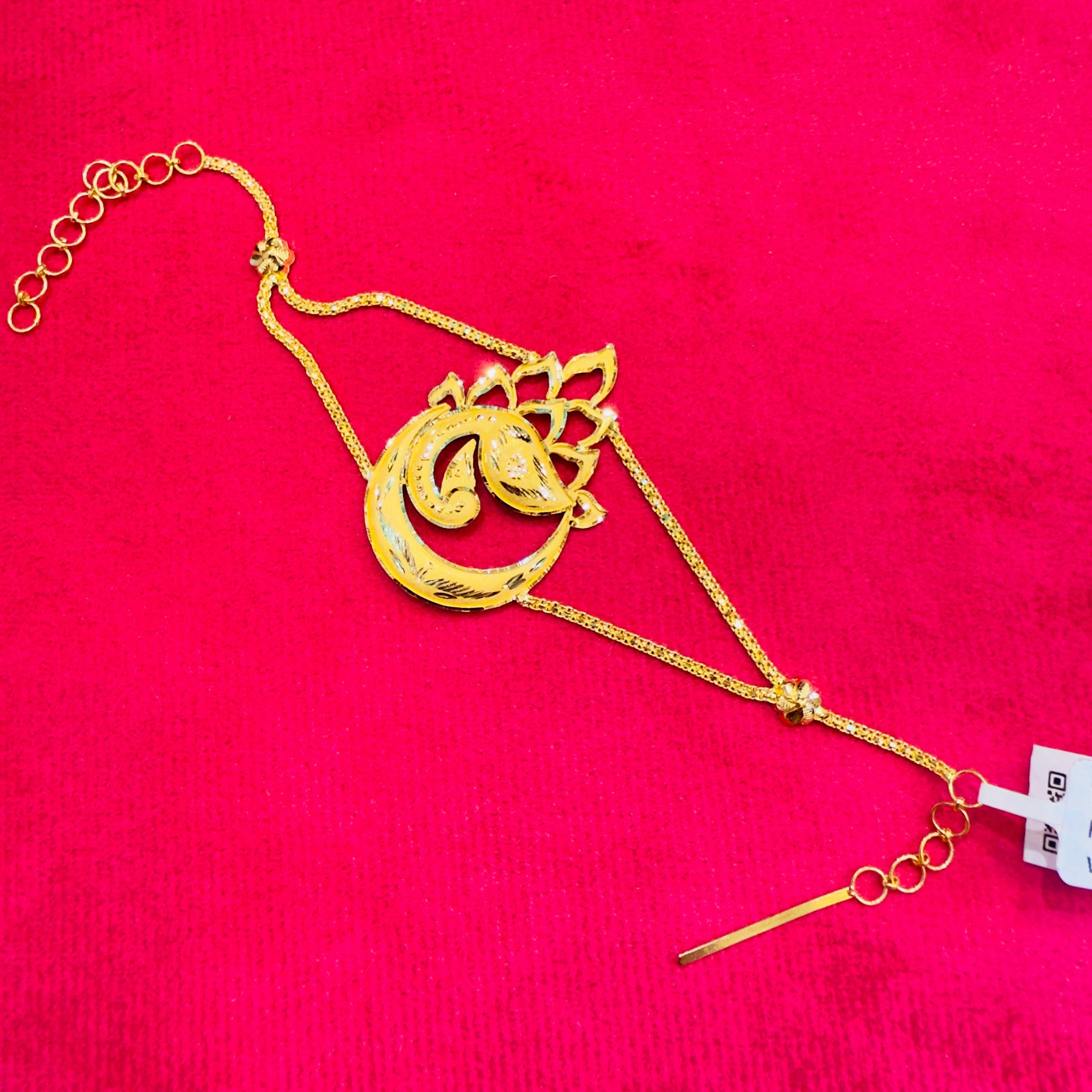 GOLD MANTASHA- RAJLAXMI WGT: 3.920 GM APPROX CERTIFIED BIS HUID HALLMARK 916 22KT GOLD MANTASHA FOR WOMEN (STANDARD ADJUSTABLE SIZE).