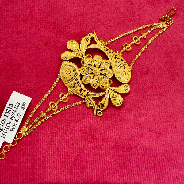 GOLD MANTASHA- RAJLAXMI WGT: 6.770 GM APPROX CERTIFIED BIS HUID HALLMARK 916 22KT GOLD MANTASHA FOR WOMEN (STANDARD ADJUSTABLE SIZE). (6JSM22)