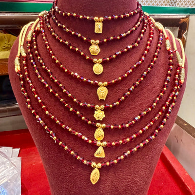 DURGA PUJO OFFER- BFG9K- BIS CERTIFIED HUID HALLMARK 375 9KT GOLD MINI LOCKET 1 PIECE (WGT: 0.100 GM APPROX) FOR WOMEN WITH ADJUSTABLE CRYSTAL TASSEL (GET ANY DESIGN AS PER STOCK) (SOLD ON FIXED RATE).