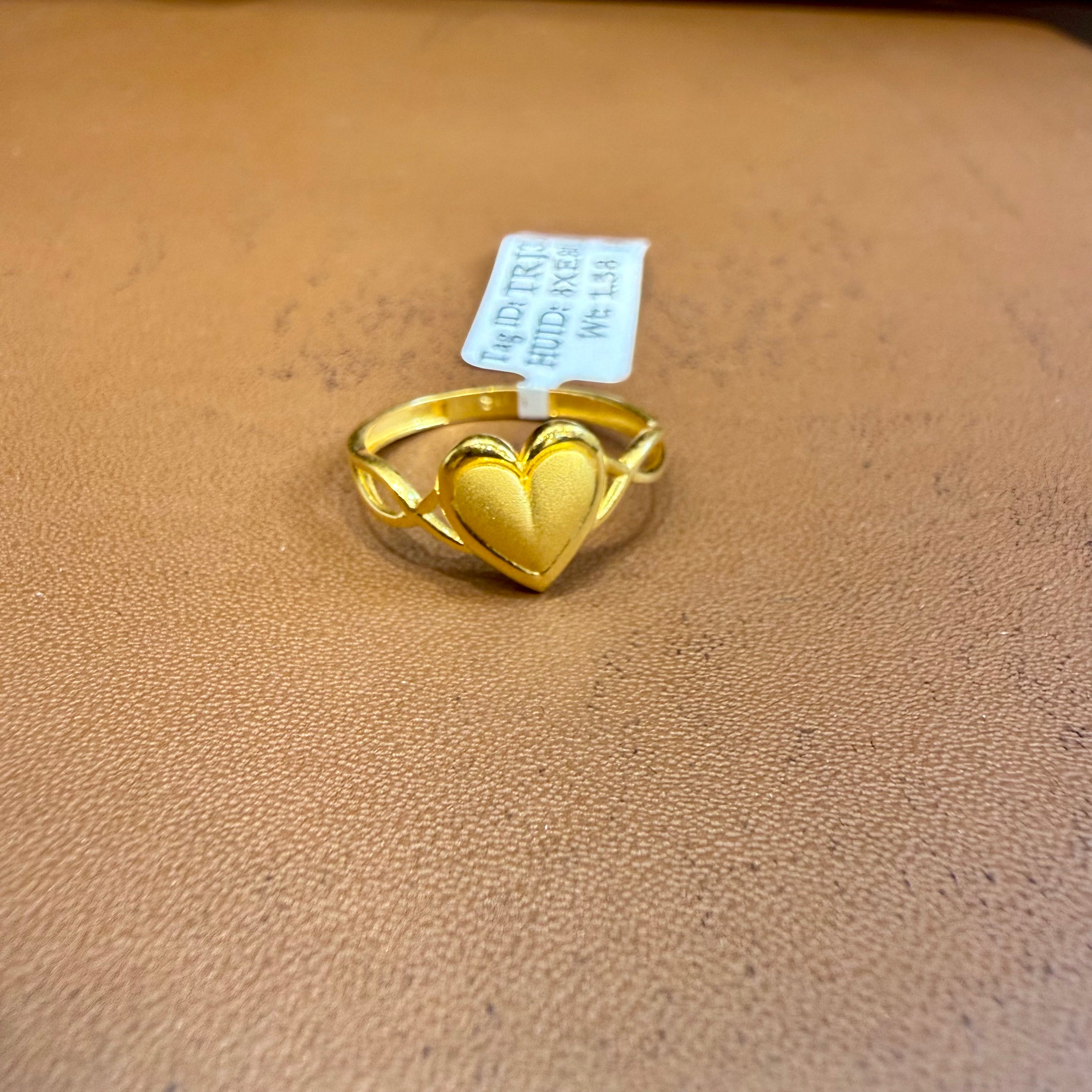 (GLFR) - (SIZE: 13) WGT: 1.580 GM APPROX BIS CERTIFIED HUID HALLMARK 916 22KT GOLD LADIES FINGER RING FOR WOMEN 1 PIECE.