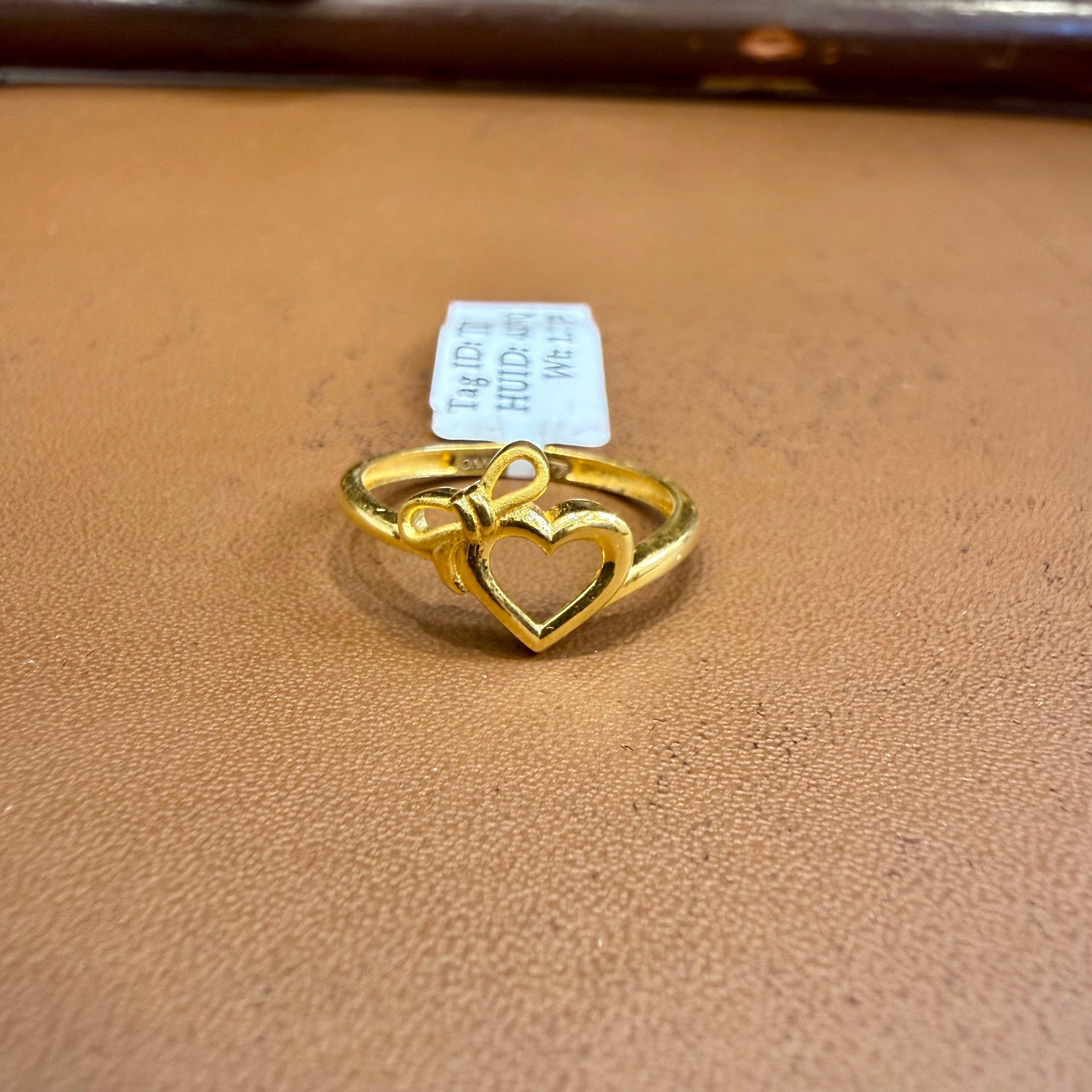 (GLFR) - (SIZE: 14) WGT: 1.770 GM APPROX BIS CERTIFIED HUID HALLMARK 916 22KT GOLD LADIES FINGER RING FOR WOMEN 1 PIECE.