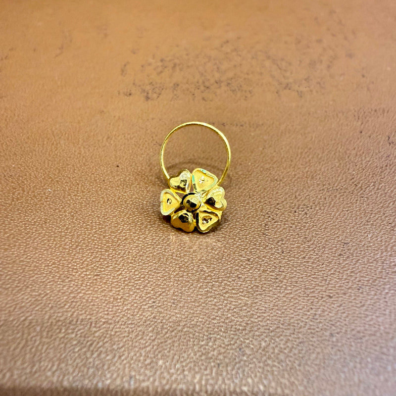 (GNP) WGT: 0.390 GM APPROX BIS CERTIFIED HUID HALLMARK 916 22KT GOLD NOSEPIN (TAR DESIGN) 1 PIECE FOR WOMEN.