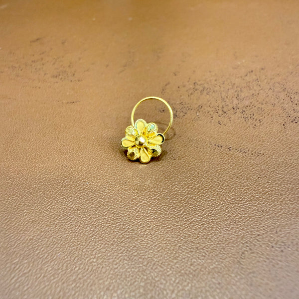 (GNP) WGT: 0.450 GM APPROX BIS CERTIFIED HUID HALLMARK 916 22KT GOLD NOSEPIN (TAR DESIGN) 1 PIECE FOR WOMEN.