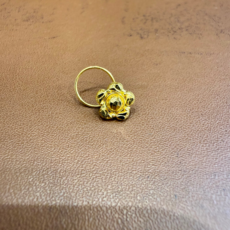 (GNP) WGT: 0.350 GM APPROX BIS CERTIFIED HUID HALLMARK 916 22KT GOLD NOSEPIN (TAR DESIGN) 1 PIECE FOR WOMEN.