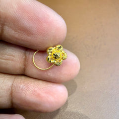 (GNP) WGT: 0.350 GM APPROX BIS CERTIFIED HUID HALLMARK 916 22KT GOLD NOSEPIN (TAR DESIGN) 1 PIECE FOR WOMEN.