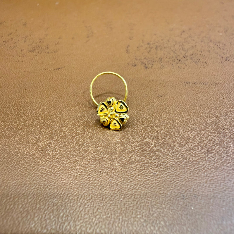 (GNP) WGT: 0.320 GM APPROX BIS CERTIFIED HUID HALLMARK 916 22KT GOLD NOSEPIN (TAR DESIGN) 1 PIECE FOR WOMEN.