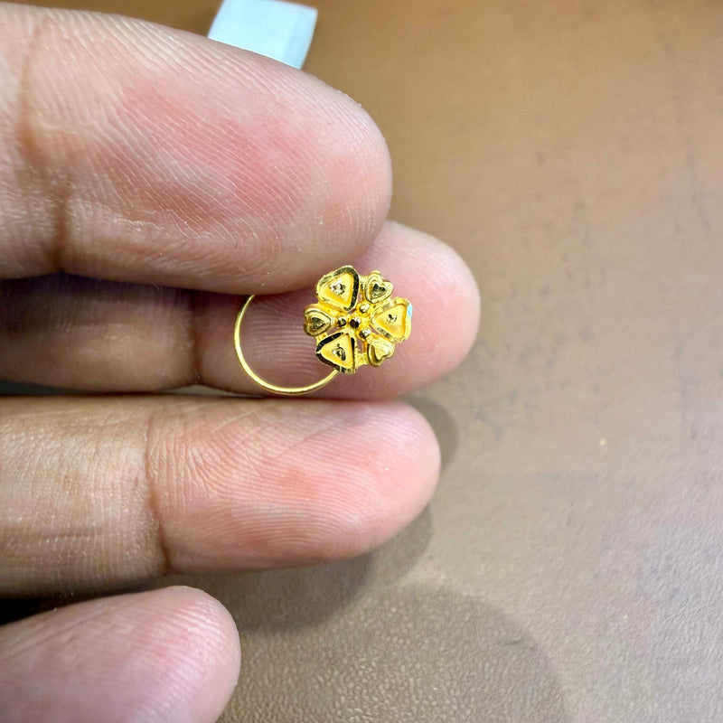 (GNP) WGT: 0.320 GM APPROX BIS CERTIFIED HUID HALLMARK 916 22KT GOLD NOSEPIN (TAR DESIGN) 1 PIECE FOR WOMEN.