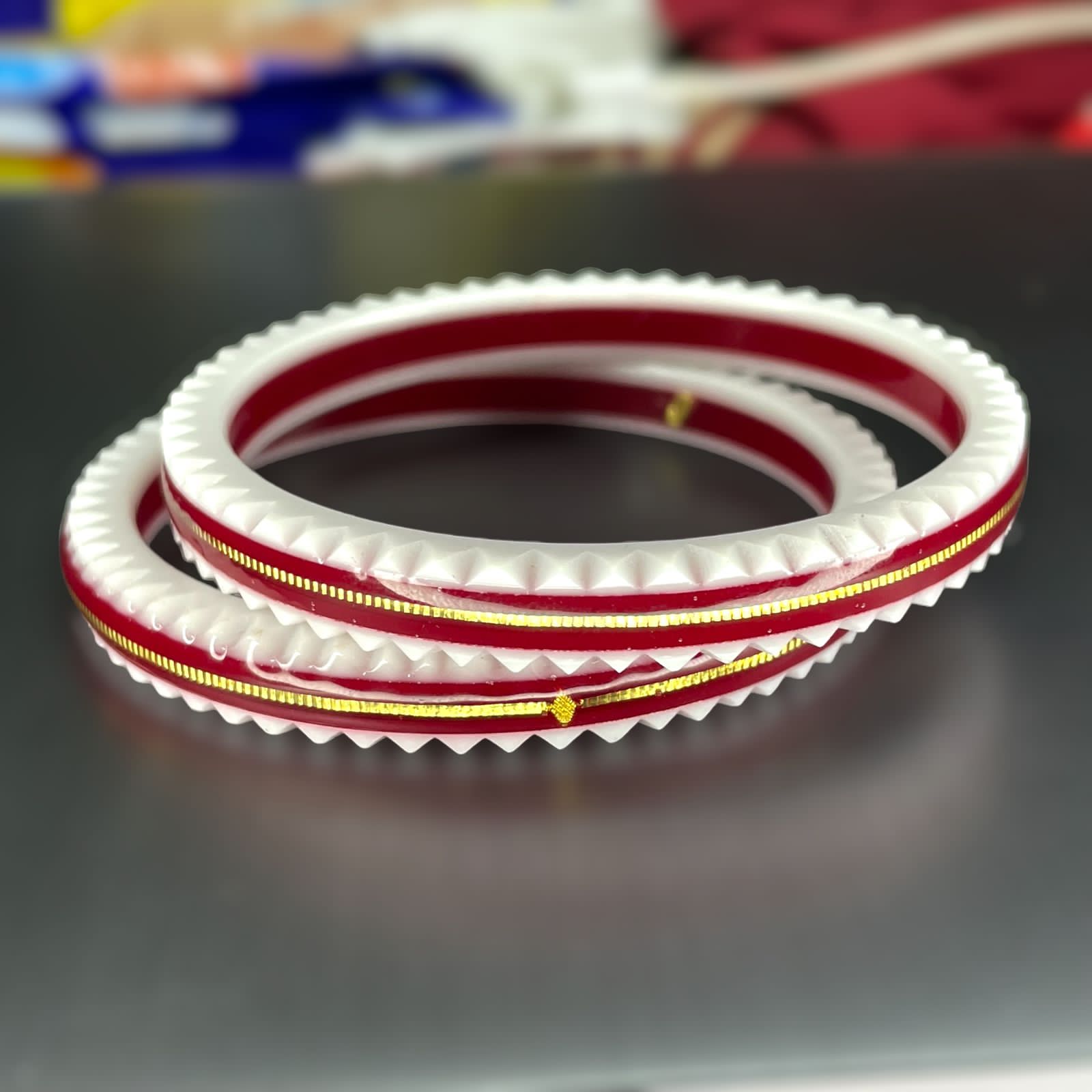 Gold pola bangles design store