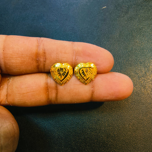 KDM GOLD EAR TOPS FOR GIFT PURPOSE IN MARRIAGE AND ANNIVERSARY 1 PAIR APPROX WGT: 0.300 GM