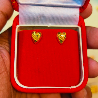 KDM GOLD EAR TOPS FOR GIFT PURPOSE IN MARRIAGE AND ANNIVERSARY 1 PAIR APPROX WGT: 0.300 GM