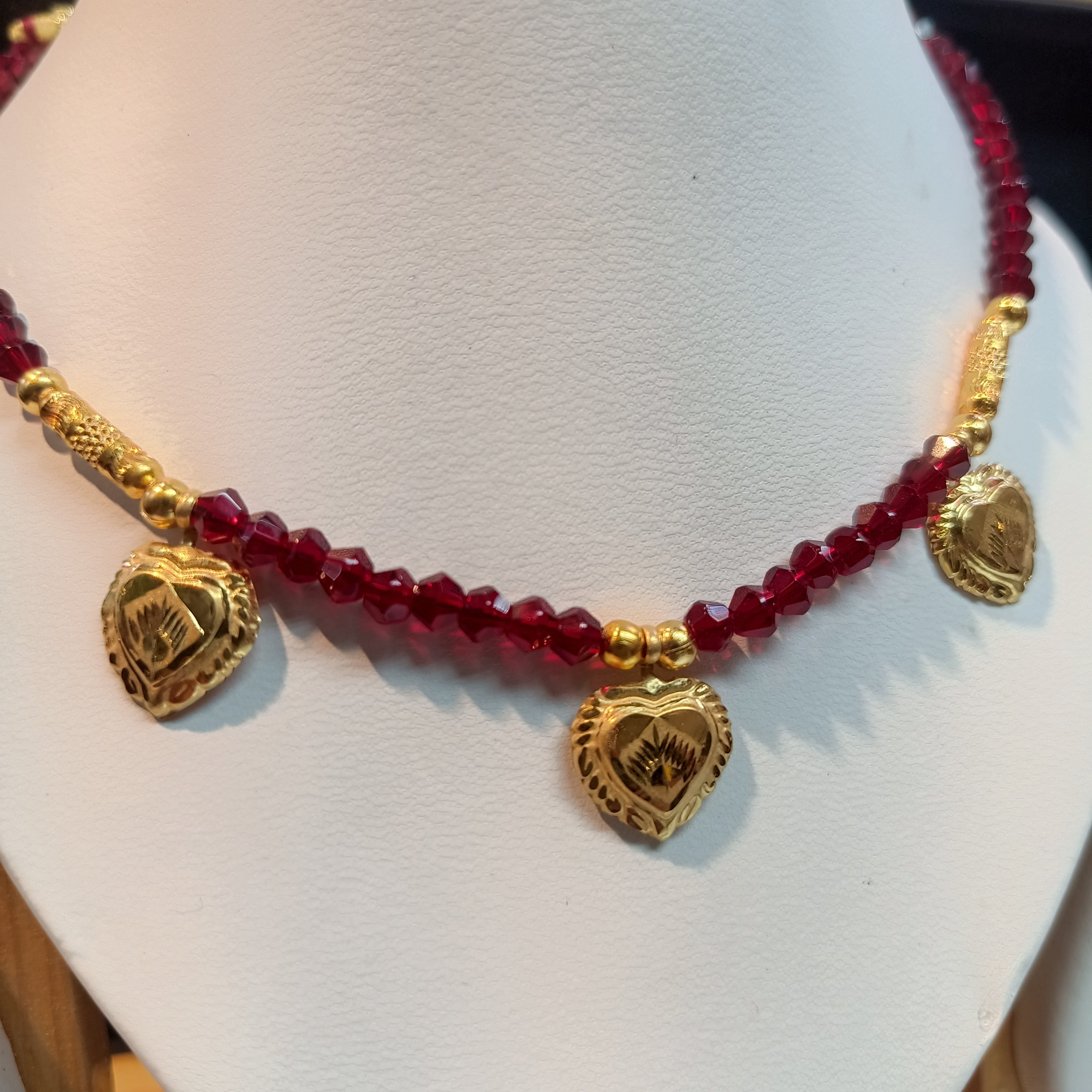 (RP) WGT: 0.640 GM APPROX KDM GOLD SELIHAR HEART DESIGN 1 PIECE WITH ADJUSTABLE TASSEL (50 TONCH) FOR GIFT PURPOSE.