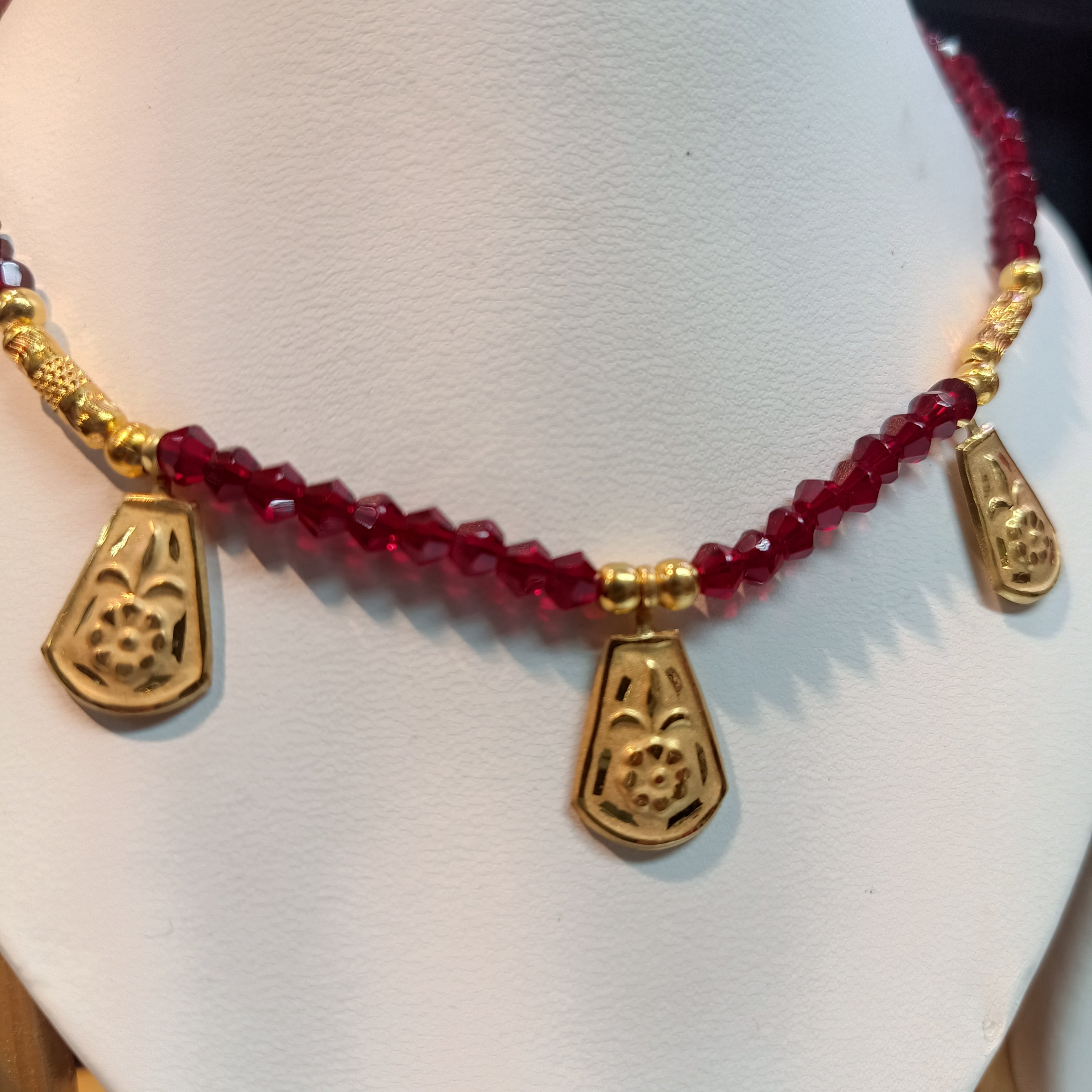 (RP) WGT: 0.650 GM APPROX KDM GOLD SELIHAR REBIKA DESIGN 1 PIECE WITH ADJUSTABLE TASSEL (50 TONCH) FOR GIFT PURPOSE.