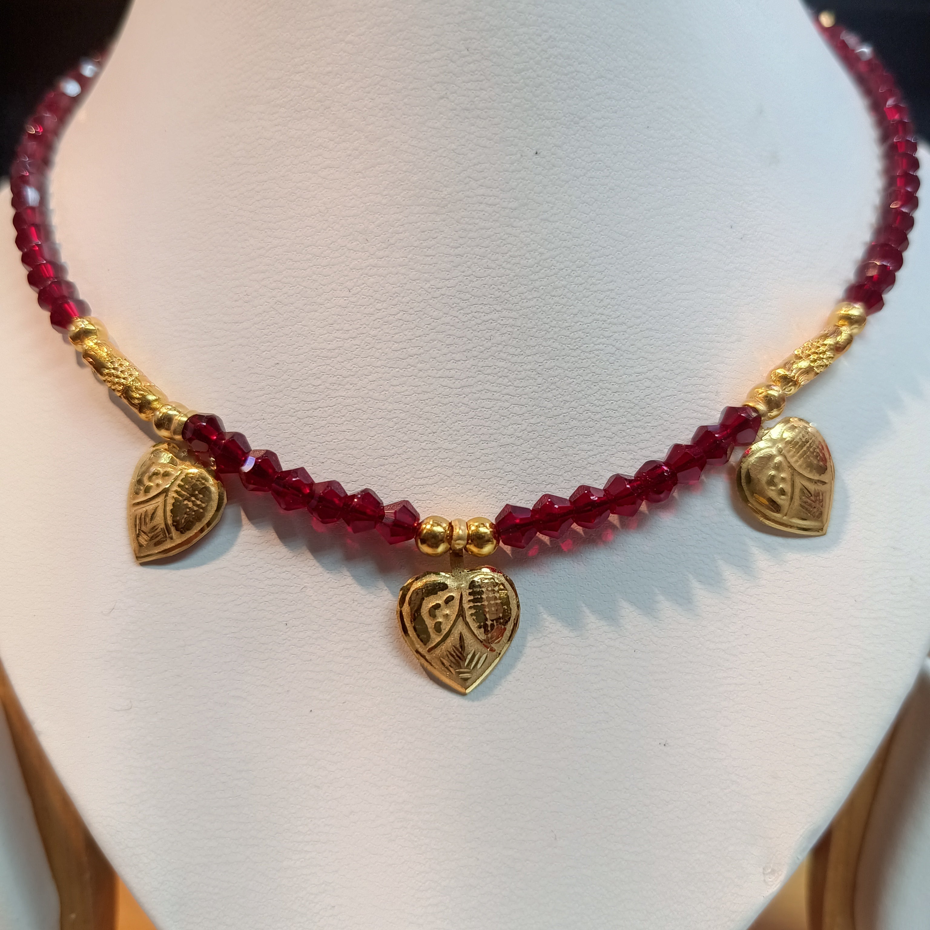 (RP) WGT: 0.500 GM APPROX KDM GOLD SELIHAR B-LOVE DESIGN 1 PIECE WITH ADJUSTABLE TASSEL (50 TONCH) FOR GIFT PURPOSE.