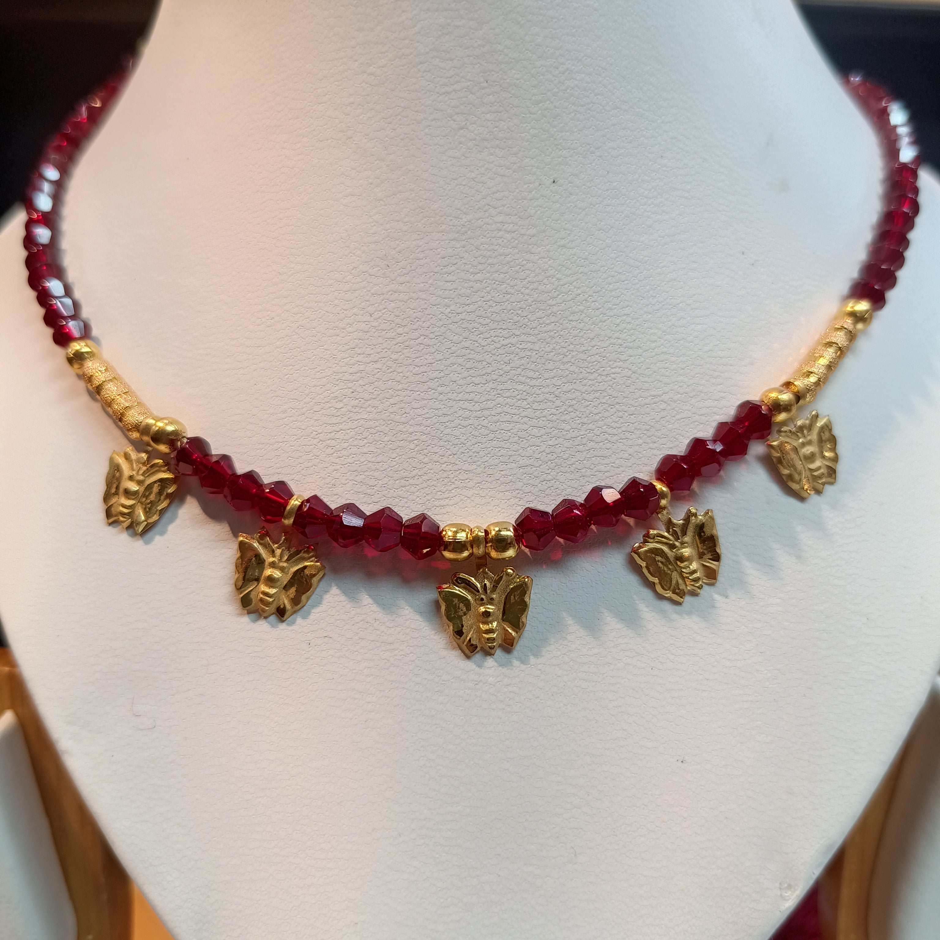 (RP) WGT: 0.630 GM APPROX KDM GOLD SELIHAR BUTTERFLY (S) DESIGN 1 PIECE WITH ADJUSTABLE TASSEL (50 TONCH) FOR GIFT PURPOSE.