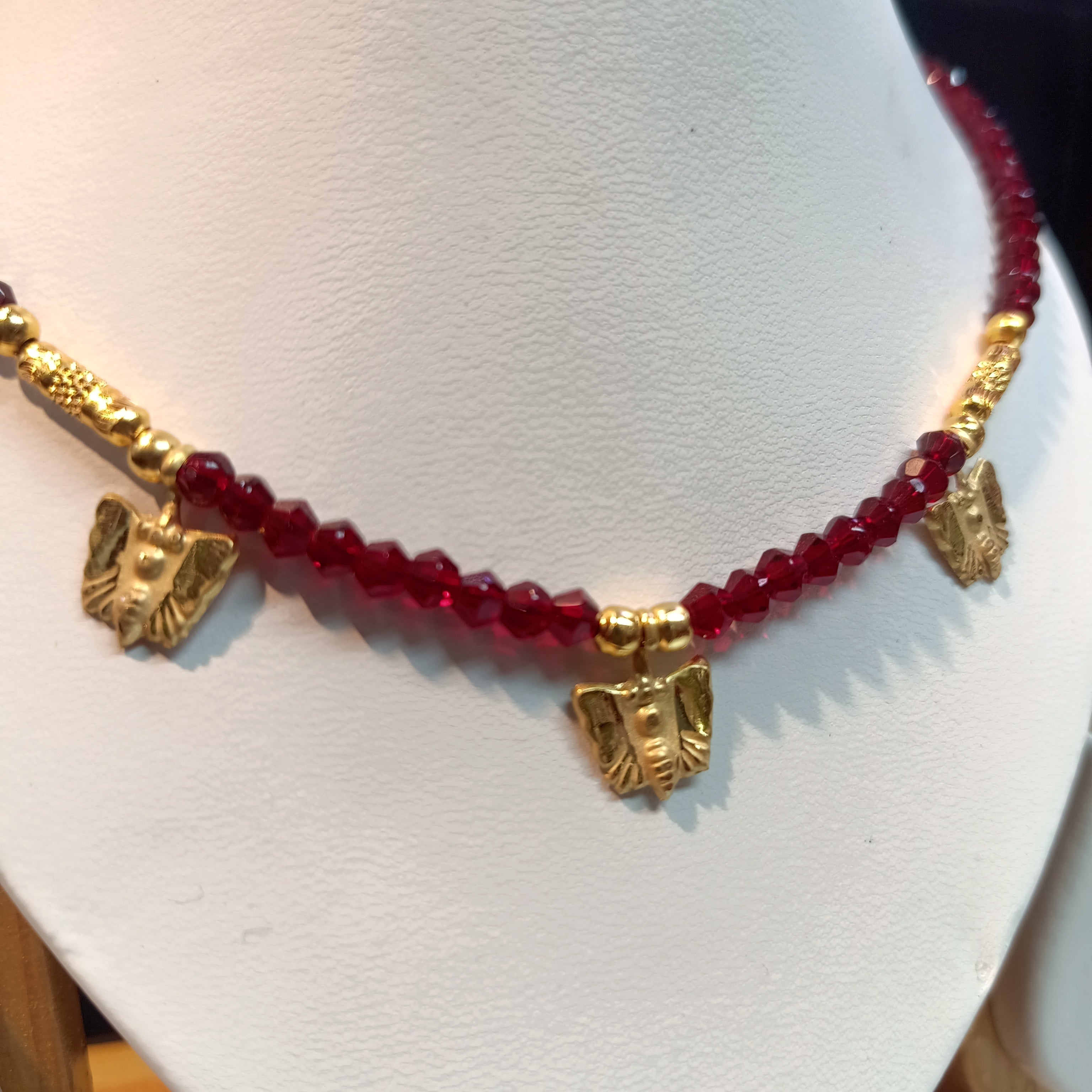 (RP) WGT: 0.450 GM APPROX KDM GOLD SELIHAR BUTTERFLY (M) DESIGN 1 PIECE WITH ADJUSTABLE TASSEL (50 TONCH) FOR GIFT PURPOSE.