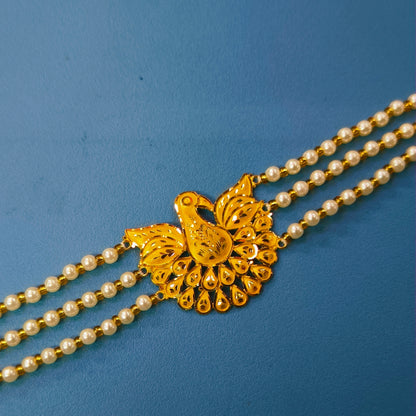 (MTO) WGT: 2.400 - 2.500 GM APPROX (PEACOCK DESIGN) HALLMARK 22KT GOLD MANTASHA (MOTI) 1 PIECE ADJUSTABLE SIZE- TRJ