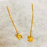 (MTO1200) NP APPROX WGT: 0.900 GM HALLMARK 18KT GOLD SUIDHAGA SWASTIK DESIGN 1 PAIR (REGULAR USE) BY RAJLAXMI.