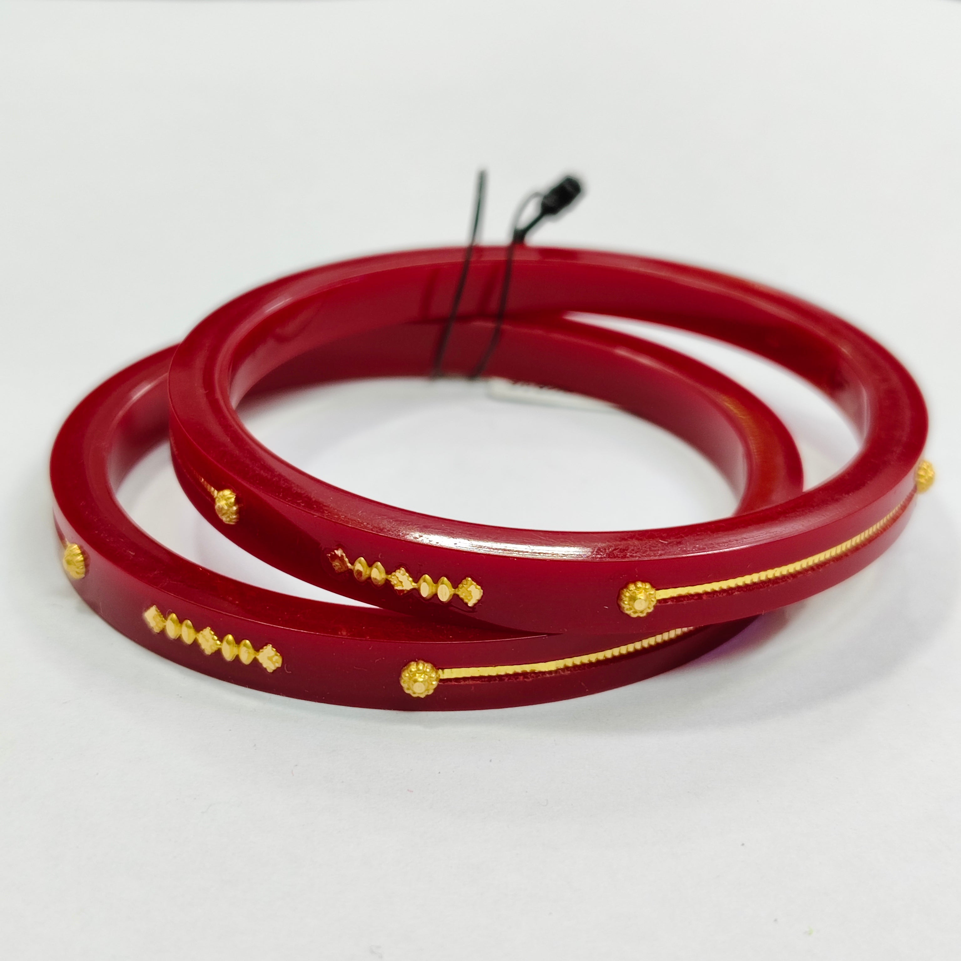 RP (SIZE: 26) WGT: 0.660 GM APPROX. (LAZER PASTING) HUID HALLMARK 22KT GOLD POLA BANGLES 1 PAIR FOR GIFTING SOULMATE BY RAJLAXMI.